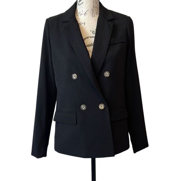 Bohme Black Double Breasted Romaine Oversized Blazer Classic Timeless Jacket XS - Picture 1 of 13